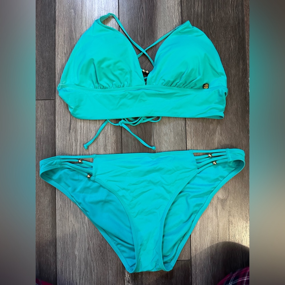 La Vie En Rose Aqua Vibrant Blue Bikini Set